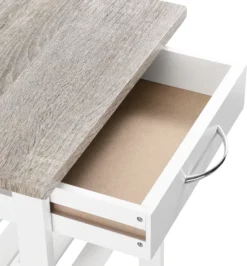 Servierwagen 76 X 37 X 37 Cm Barwagen 3 Ablage 1 Schublade Beistellwagen Allzweckwagen Rollwagen MDF Holzfarben-Weiß [en.casa] -Kaufland Verkäufe badc647786122f02be0890497c45cce1