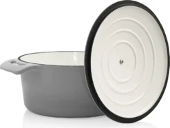 BBQ-Toro Cocotte | 4,0 Liter - Ø 24 Cm | Gusseisen, Emailliert, Grau