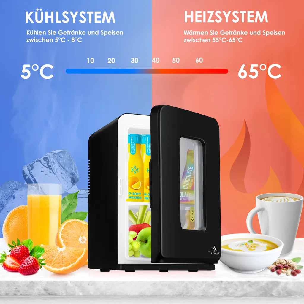 KESSER® 2in1 Mini Kühlschrank Kühlbox 15 Liter Kühl Und Heizfunktion Tragbarer AC DC 220-240V/12V Steckdose Und Zigarettenanzünder Warmhaltebox Mini-Thermobox Auto Büros Zimmer Camping Garten , Farbe:Schwarz, Größe:15L 10 KESSER® 2in1 Mini Kühlschrank Kühlbox 15 Liter Kühl Und Heizfunktion Tragbarer AC DC 220-240V/12V Steckdose Und Zigarettenanzünder Warmhaltebox Mini-Thermobox Auto Büros Zimmer Camping Garten , Farbe:Schwarz, Größe:15L – Bild 8