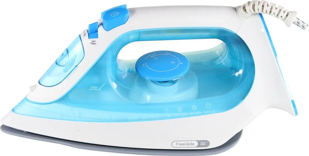 Braun SI 3053 BL TexStyle 3 Dampfbügeleisen Weiß/blau 11 Braun SI 3053 BL TexStyle 3 Dampfbügeleisen Weiß/blau – Bild 9