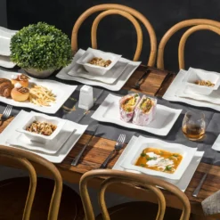 MALACASA, Serie Mario, 28-teilig Kombiservice Aus Porzellan Geschirrset Mit Je 6 Schalen, 6 Dessertteller, 6 Suppenteller, 6 Speiseteller, 2 Rechteckige Platten Und 2 Salz- Und Pfefferdosen -Kaufland Verkäufe bc57c86290a474a497354f5b85d61391