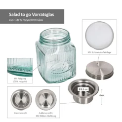 3tlg Set Salat To Go Vorratsglas 1L Lunch-Box Für Salat Nachhaltig Aufbewahrung -Kaufland Verkäufe bc997b6a30249ed386429271fa1d96ce