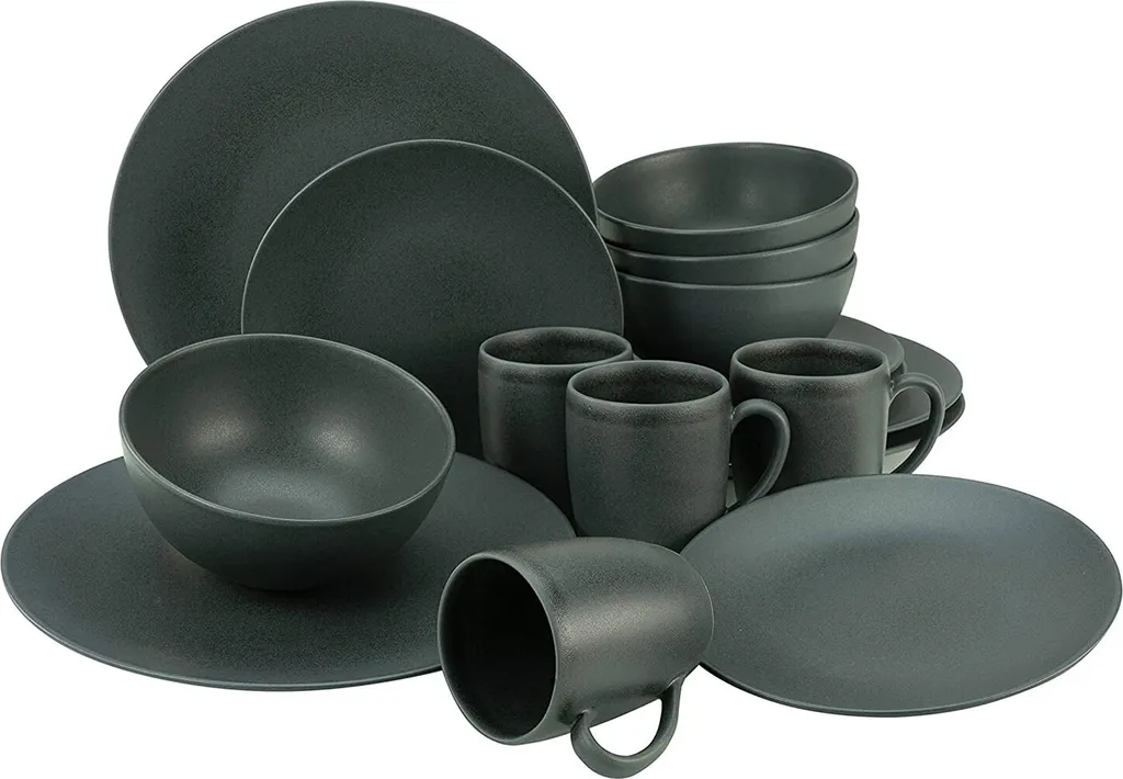 CreaTable 23145 Kombiservice Soft Touch Black Für 4 Personen, Steinzeug, Schwarz (1 Set, 16-teilig) 11 CreaTable 23145 Kombiservice Soft Touch Black Für 4 Personen, Steinzeug, Schwarz (1 Set, 16-teilig) – Bild 9