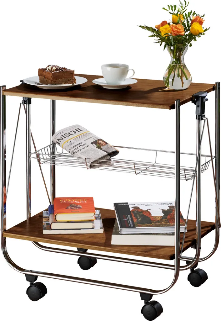 Wenko Servierwagen Dinett Deluxe Walnuss 5 Wenko Servierwagen Dinett Deluxe Walnuss – Bild 3