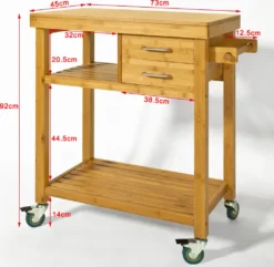 SoBuy Servierwagen,Bambus Küchenwagen,Rollwagen M. Schublade FKW26-N -Kaufland Verkäufe be0e712047587b5f68fca97fbd1c5079