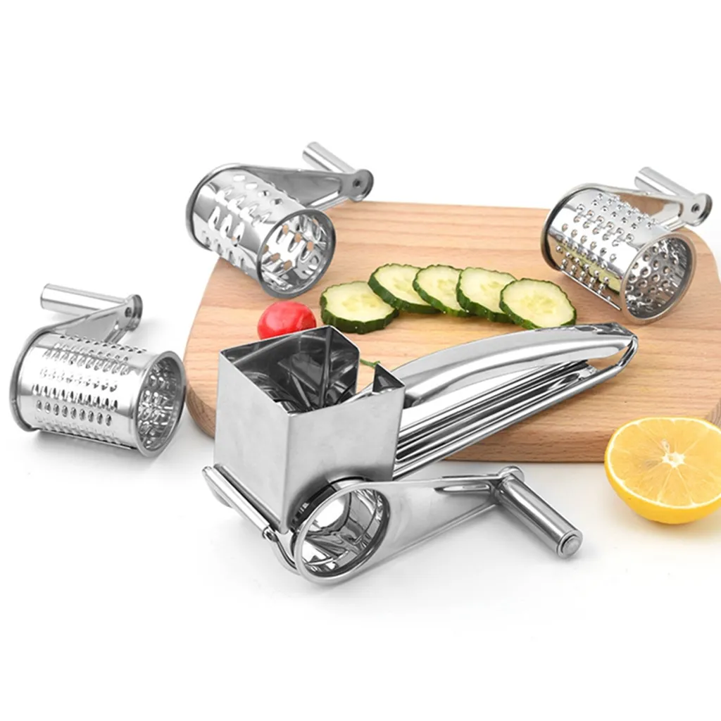 Trommelreibe Edelstahl Gemüse Käseschneider Manuelle Dreh Käsereiben Mit 3 Ersatzköpfen Kurbel 20*11*8.8cm 3 Trommelreibe Edelstahl Gemüse Käseschneider Manuelle Dreh Käsereiben Mit 3 Ersatzköpfen Kurbel 20*11*8.8cm