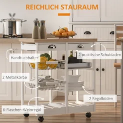 HOMCOM Küchenwagen Servierwagen Mit Ausziehbarem Korb Schublade Küchenrollwagen Weinablage Küchentrolley Holz Weiß 74 X 37 X 76 Cm 13 HOMCOM Küchenwagen Servierwagen Mit Ausziehbarem Korb Schublade Küchenrollwagen Weinablage Küchentrolley Holz Weiß 74 X 37 X 76 Cm -Kaufland Verkäufe c07fc1deea3fbcd7afd96d03a9497252