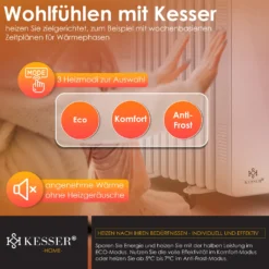 KESSER® Ölradiator 2500W Elektrische Heizung Heizkörper Elektroheizung Energiesparend Mit Display WiFi App & Fernbedienung Touchscreen - Mobil Öl Radiator 24h Timer, Thermostat & Überhitzungsschutz, Farbe:Weiß -Kaufland Verkäufe c0a7033222543d265d3584bd85578d84