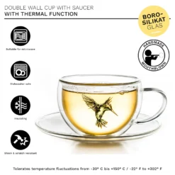 Creano 6er-Set Thermo-Tasses "Hummi" Für Tee/Latte Macchiato, Doppelwandig, Mit Kolibri-Muster | 250ml In Exklusiver Geschenkpackung -Kaufland Verkäufe c0f9100687b6b7f1e8a6e4379c61a52c