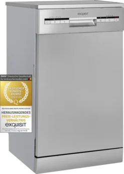 Exquisit Geschirrspüler GSP9109-030E Silber | Standgerät | 9 Gedecke | Silber
