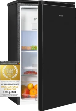 Exquisit Kühlschrank KS117-3-010F SchwarzPV | 82 L Nutzinhalt | Schwarz