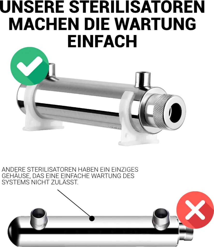Bellerofonte UV Entkeimungsanlage Für Wasser Mit UVC Licht 30 Watt Kapazität 16 Liter Pro Minute Für Umkehrosmose Und Wasserfilteranlagen UVC-Entkeimung 11 Bellerofonte UV Entkeimungsanlage Für Wasser Mit UVC Licht 30 Watt Kapazität 16 Liter Pro Minute Für Umkehrosmose Und Wasserfilteranlagen UVC-Entkeimung – Bild 9