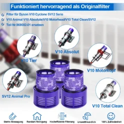 Filter Für Dyson V10 SV12, Ersatzfilter Für Dyson Staubsauger V10 SV12 Waschbar Cyclone Animal Absolute Total Clean Vacuum Teile-Nr. -Kaufland Verkäufe c27bae81154cca76efbf1dc870a46ffc