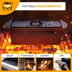 BBQ-Nerd© Kleine Brotbackform 3 L - Gusseisen Kastenform Mit Deckel - Backform Für Ofen, Grill, Feuer - Brottopf Dutch Oven Für Hackbraten Fleischkäse Brot -Kaufland Verkäufe c28aefefefcac8e5d45448854013d55a