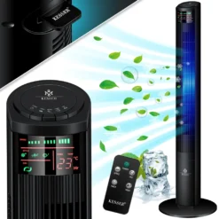 KESSER® Turmventilator Mit Fernbedienung | 120 Cm | Oszilation | 55W | LED-Display | Ventilator Mit 3 Geschwindigkeitsstufen + Timer Bis 12 Stunden + 3 Betriebsmodi + 90° Oszillierend Towerventilator, Farbe:Schwarz -Kaufland Verkäufe c2e36a1a4a0dffb802fd39483850be39
