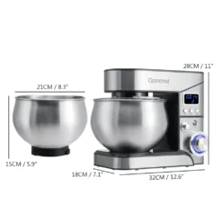 OSMOND 6Gang 5L Küchenmaschine Knetmaschine 1300W LCD StandMixer Edelstahl Rührschüssel Edelstahlschüssel Teigmaschin - Silber -Kaufland Verkäufe c3191e426ebe3ce9c756c31814a7d653