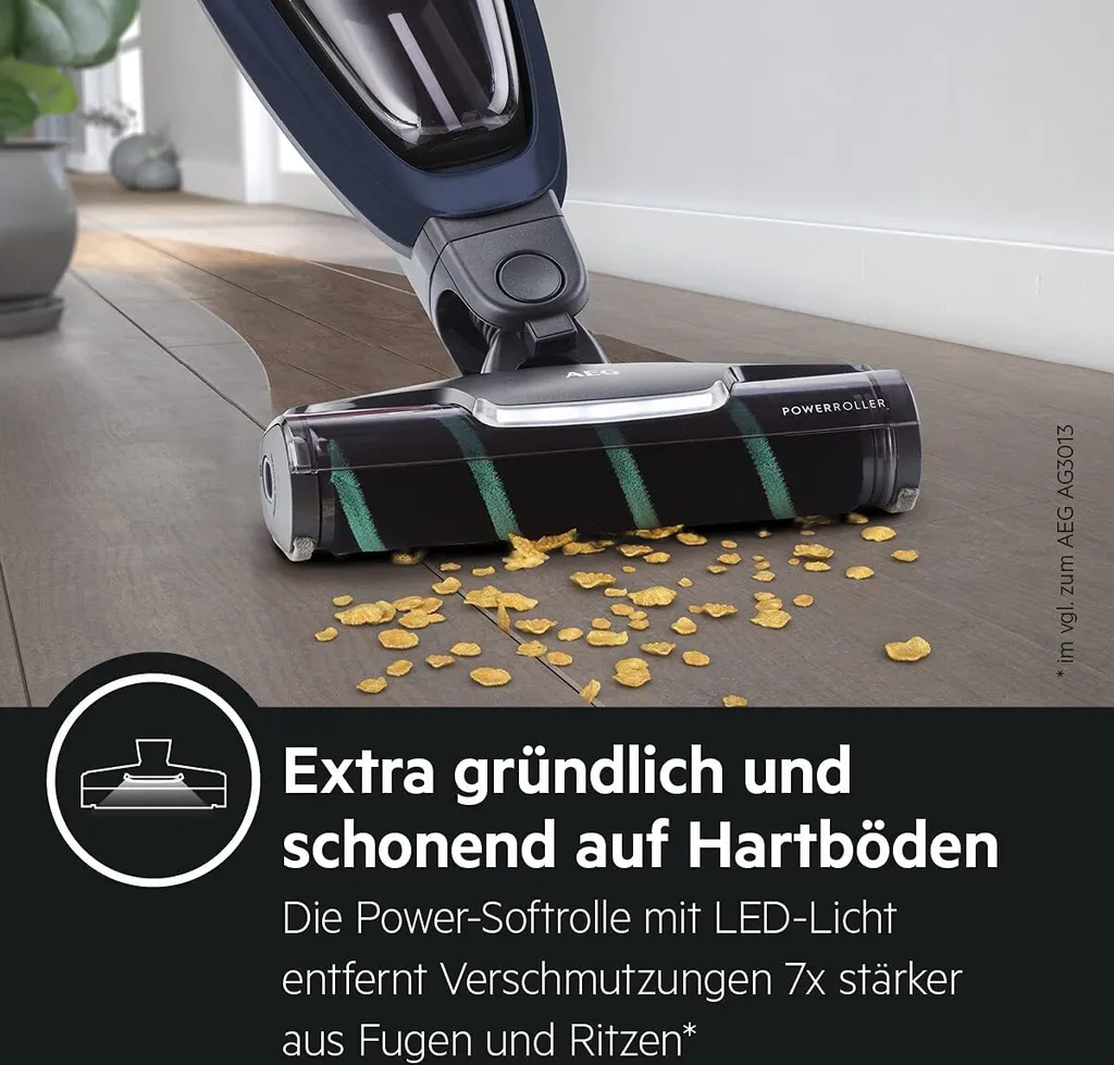 AEG QX7-1-P5IB 2in1 Akku-Staubsauger (Schlanke Bauform, Power-Softrolle, Besonders Effektiv Auf Hartböden, Bis Zu 50 Min Laufzeit, 21,6 Volt, Inkl. Zubehör 6 AEG QX7-1-P5IB 2in1 Akku-Staubsauger (Schlanke Bauform, Power-Softrolle, Besonders Effektiv Auf Hartböden, Bis Zu 50 Min Laufzeit, 21,6 Volt, Inkl. Zubehör – Bild 4