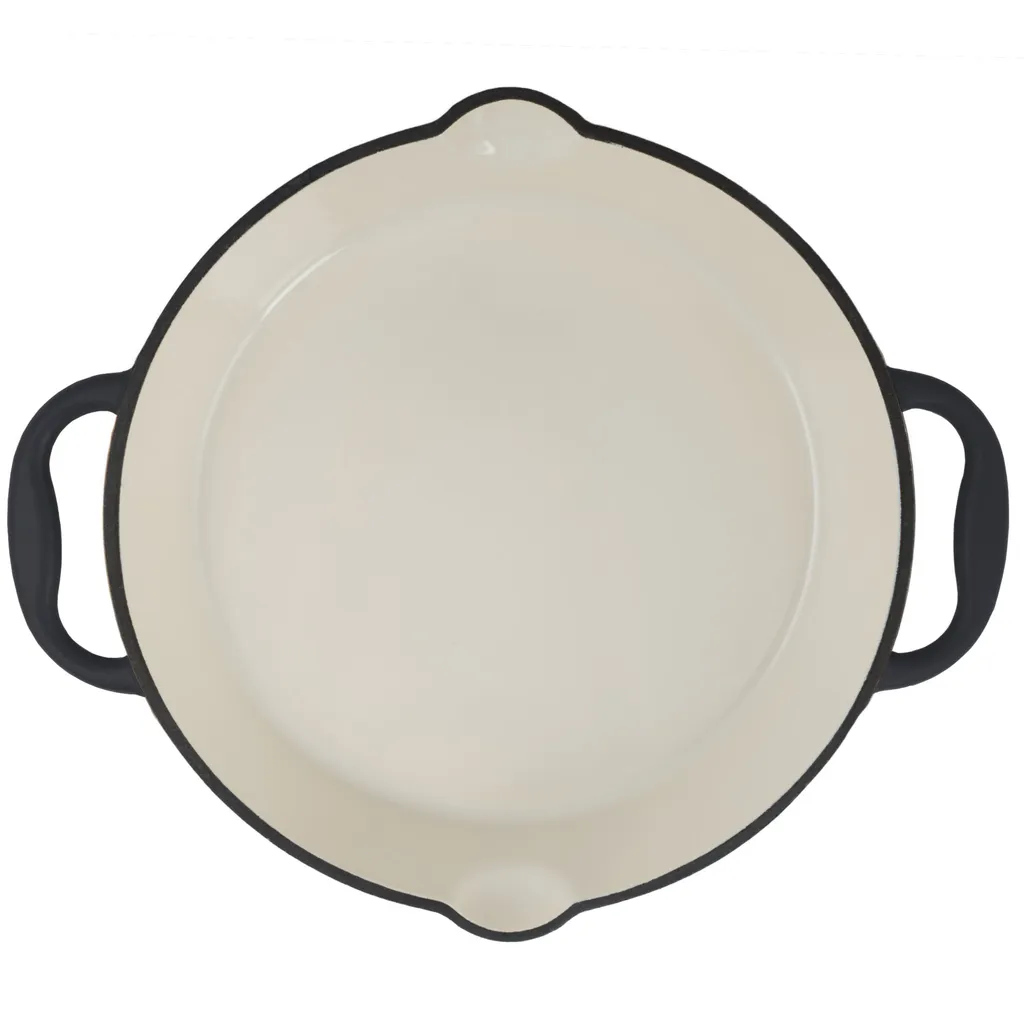 Mahlzeit Gusseisen Bratpfanne | Ø 29 Cm | Blue Berry | Zwei Griffe, Zwei Ausgießer, Emailliert 6 Mahlzeit Gusseisen Bratpfanne | Ø 29 Cm | Blue Berry | Zwei Griffe, Zwei Ausgießer, Emailliert – Bild 4