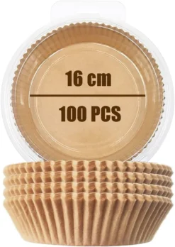 Luftfritteusen-Papier [100 Blatt], Runde Einweg-Papiereinsätze Für Luftfritteusen, Fettdichtes Pergament, Mehrzweck-Antihaft-Silikonpapier