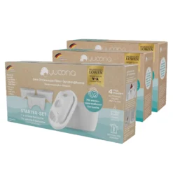 Yucona Wasserfilter Starter-Kit - Kartusche Mit 9 Filtertaschen Wasserfilter Kartuschen Filtertaschen Brita Maxtra Starter Set 9 Taschen Yucona | Yucona® Wasserfilter Starter-Kit 10-TLG. (9 Monate) | Wiederverwendbare Wasserfilterkartusche, 96% Plastikers