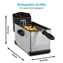 MEDION MD 18084 Fritteuse (2.000 Watt, 3L Ölbehälter, Hochwertiges Edelstahlgehäuse, Temperatureinstellung Bis 190° C) Silber -Kaufland Verkäufe c56ec050f9b4289fa4352122359da2f1