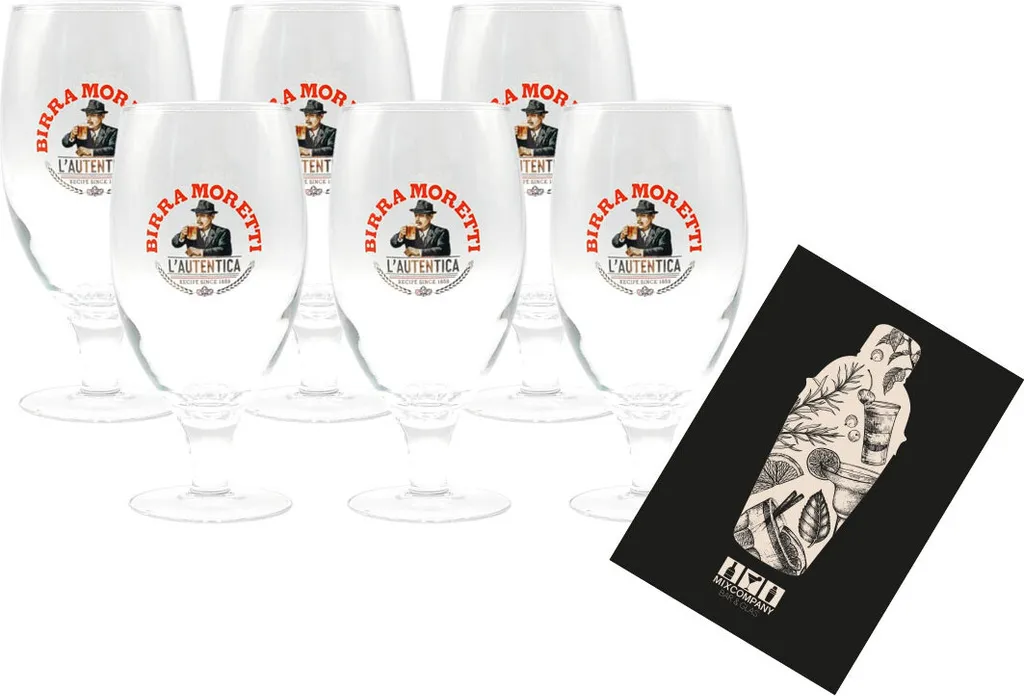 Birra Moretti 6er Set Bierglas 6x Glas Gläser Tulpe Mit 0,2L Eichung 3 Birra Moretti 6er Set Bierglas 6x Glas Gläser Tulpe Mit 0,2L Eichung