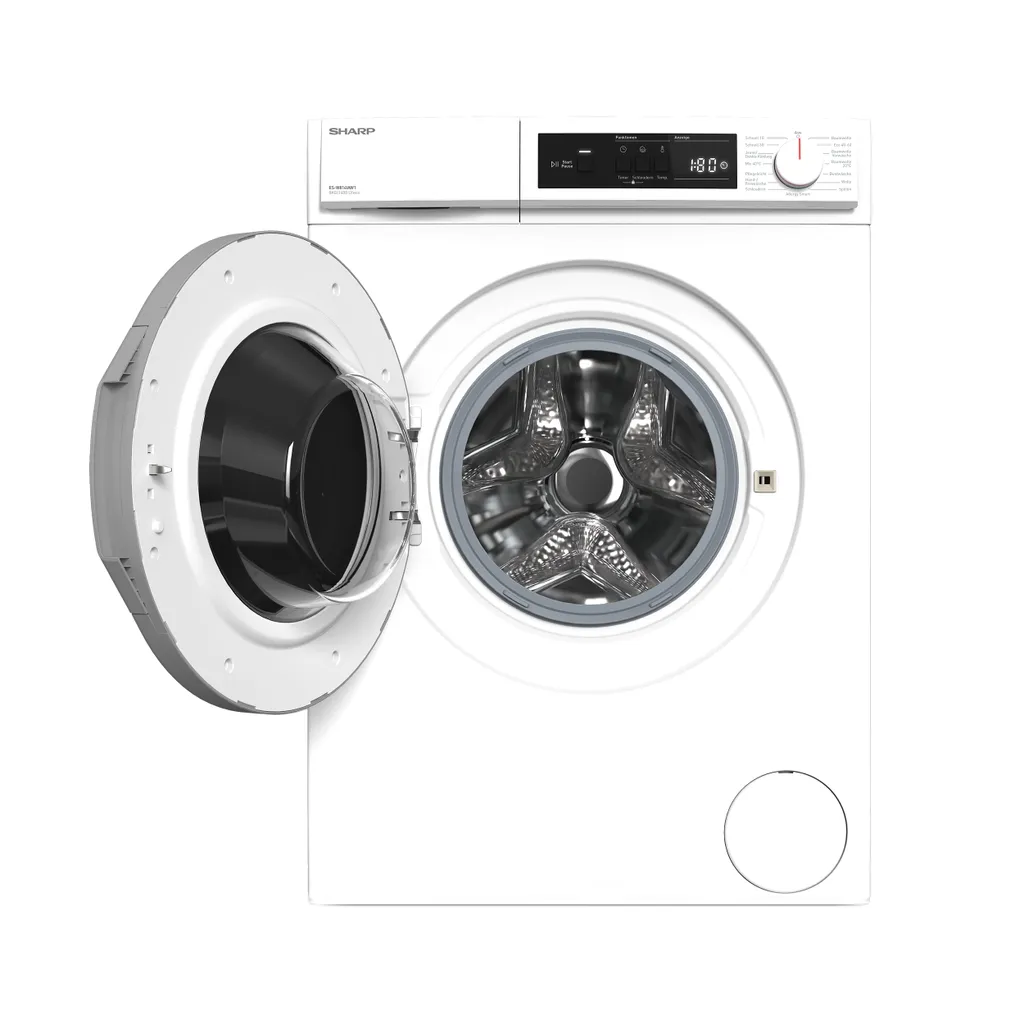 Sharp ES-W814IAW1-DE Waschmaschine (8 Kg / 1400 U/Min) Mit LED Display, Inverter Motor, Überlaufschutz Und AquaStop (weiß) 11 Sharp ES-W814IAW1-DE Waschmaschine (8 Kg / 1400 U/Min) Mit LED Display, Inverter Motor, Überlaufschutz Und AquaStop (weiß) – Bild 9