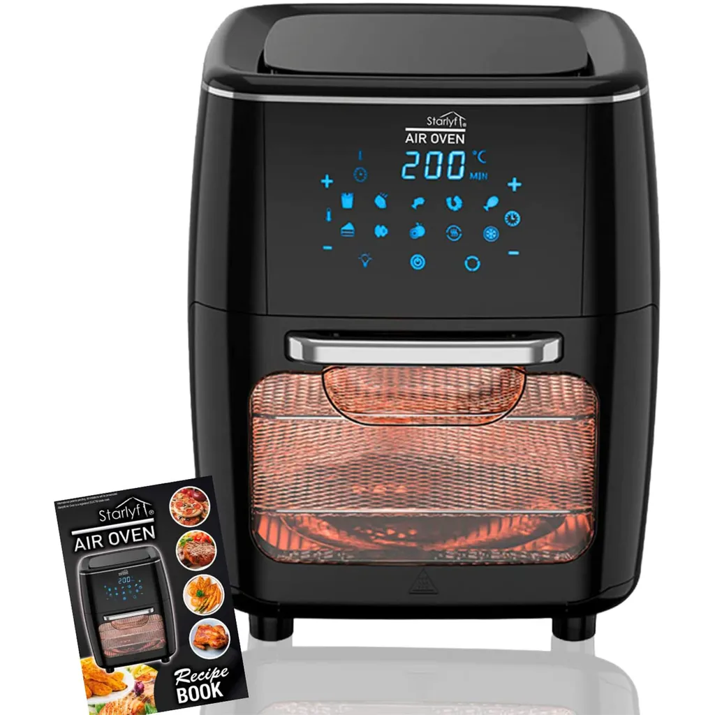 Starlyf® Air Oven XXL – 12 Liter Heißluftfriteuse Mit 10 Programmen Und Rotisserie-Funktion, Drehspieß, LED Display Mit Touch Screen, 1700 Watt , Ohne ÖL - Airfryer, Heißluft, Fritteuse, Heißluftofen, Backofen, Dehydrator, Grill 3 Starlyf® Air Oven XXL – 12 Liter Heißluftfriteuse Mit 10 Programmen Und Rotisserie-Funktion, Drehspieß, LED Display Mit Touch Screen, 1700 Watt , Ohne ÖL - Airfryer, Heißluft, Fritteuse, Heißluftofen, Backofen, Dehydrator, Grill