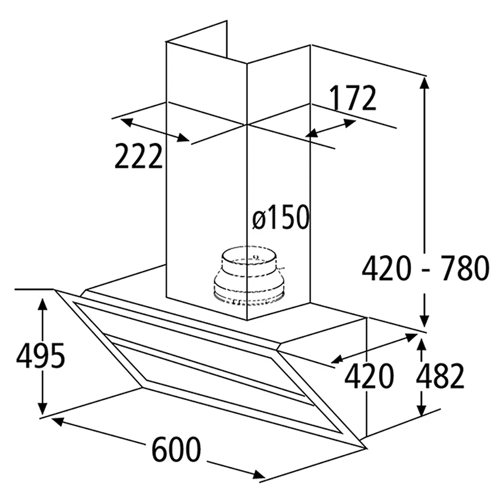 WOLKENSTEIN Dunstabzugshaube Schräghaube Mit Automatiköffnung 60cm W S4-60A++WTZ 5 WOLKENSTEIN Dunstabzugshaube Schräghaube Mit Automatiköffnung 60cm W S4-60A++WTZ – Bild 3