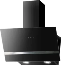 PKM Dunstabzugshaube Mit Randabsaugung Kopffreihaube S21-90 ABTY Schwarz 90 Cm