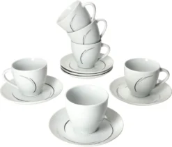 Van Well 18tlg. Kaffee-Service Home Für 6 Personen I 6x Tasse 180ml, 6x Untertasse + 6x Kuchenteller I Porzellan-Geschirr Mit Streifen In Grau, Schwarz & Creme I Kaffeepott, Dessert-Teller 13 Van Well 18tlg. Kaffee-Service Home Für 6 Personen I 6x Tasse 180ml, 6x Untertasse + 6x Kuchenteller I Porzellan-Geschirr Mit Streifen In Grau, Schwarz & Creme I Kaffeepott, Dessert-Teller -Kaufland Verkäufe caf512b146906008b2f9a9747a800b61