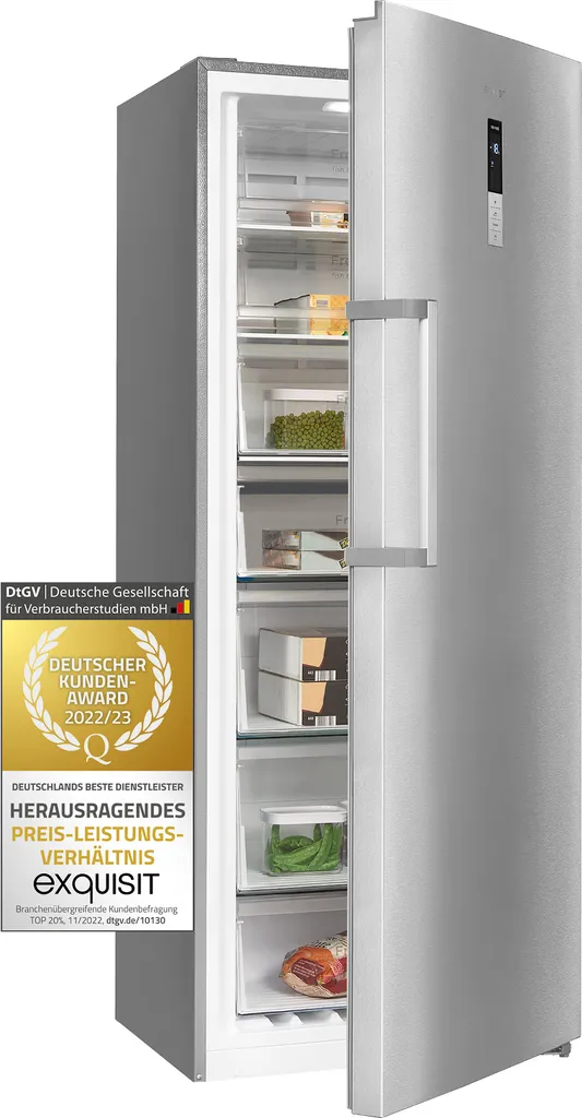 Exquisit Gefrierschrank GS380-NF-H-050E Inoxlook | 380 L Nutzinhalt | Edelstahloptik 3 Exquisit Gefrierschrank GS380-NF-H-050E Inoxlook | 380 L Nutzinhalt | Edelstahloptik