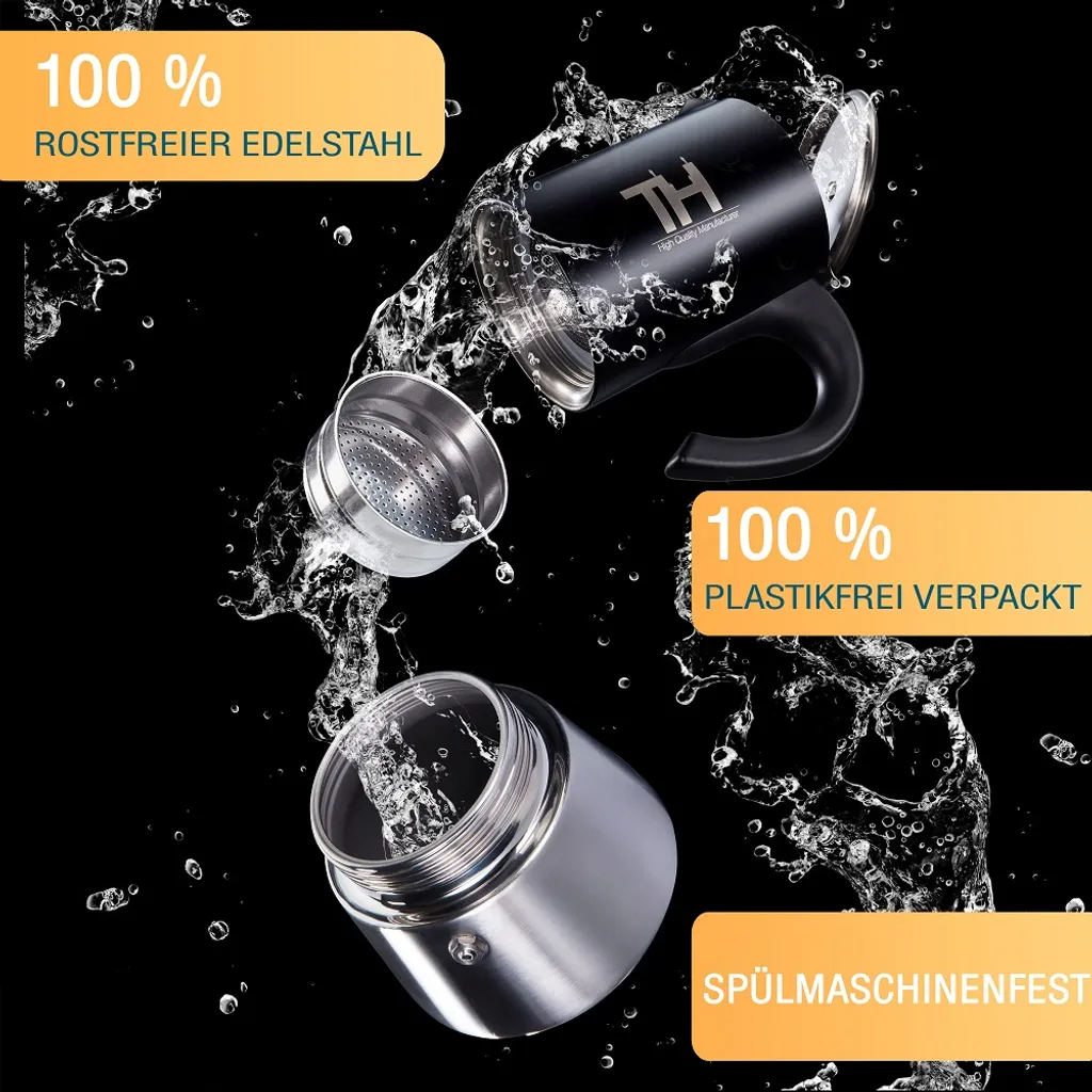 Thiru Espressokocher Induktion L Premium Mokkakanne Aus Edelstahl Inkl. Toolset (Silber, 4 Tassen (200ml)) 10 Thiru Espressokocher Induktion L Premium Mokkakanne Aus Edelstahl Inkl. Toolset (Silber, 4 Tassen (200ml)) – Bild 8