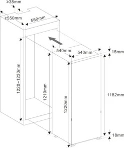 PKM Einbau Kühlschrank 4**** Gefrierfach KS 184.4 EB2 Schleppscharnier 181 L