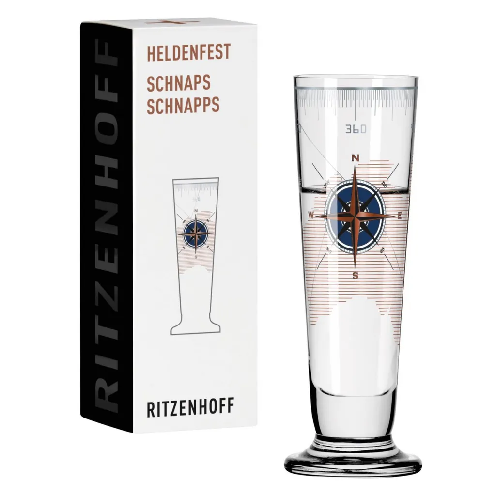 Ritzenhoff Heldenfest 05 Schnapsglas, Pinnchen KOMPASS By Iris Interthal 2018 3 Ritzenhoff Heldenfest 05 Schnapsglas, Pinnchen KOMPASS By Iris Interthal 2018