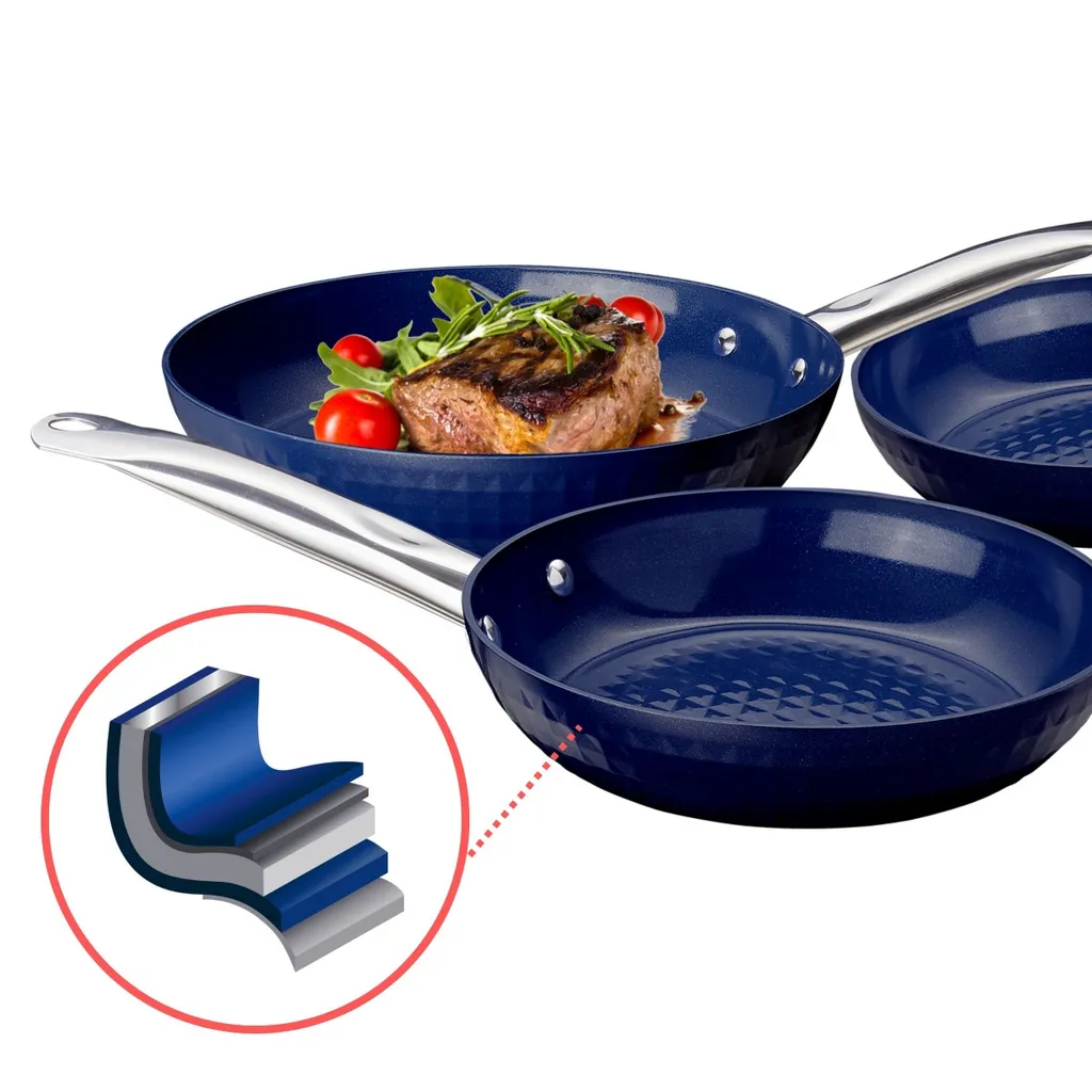 Ceraflon Prestige Diamant Pfannen-Set, Blau, 3-teilig 4 Ceraflon Prestige Diamant Pfannen-Set, Blau, 3-teilig – Bild 2