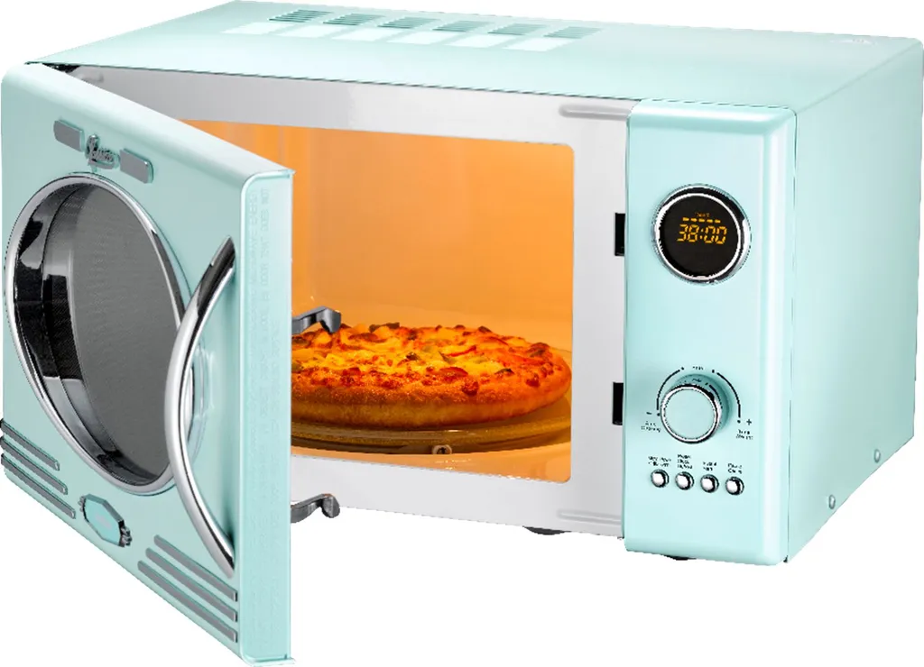 Melissa 16330122 CLASSICO Retro Mint Baby Blue 25 Liter Mikrowelle Mit Grill 5 Melissa 16330122 CLASSICO Retro Mint Baby Blue 25 Liter Mikrowelle Mit Grill – Bild 3