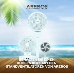 AREBOS USB-Tischventilator Mit Timer, Wiederaufladbarer 2500 MAh – Akku, 45° Neigbar, Ventilator Mit 3 Geschwindigkeitsstufen, Inkl. USB-Kabel -Kaufland Verkäufe cdfe4c29ba5e15e2c816f2e8efd64ff2