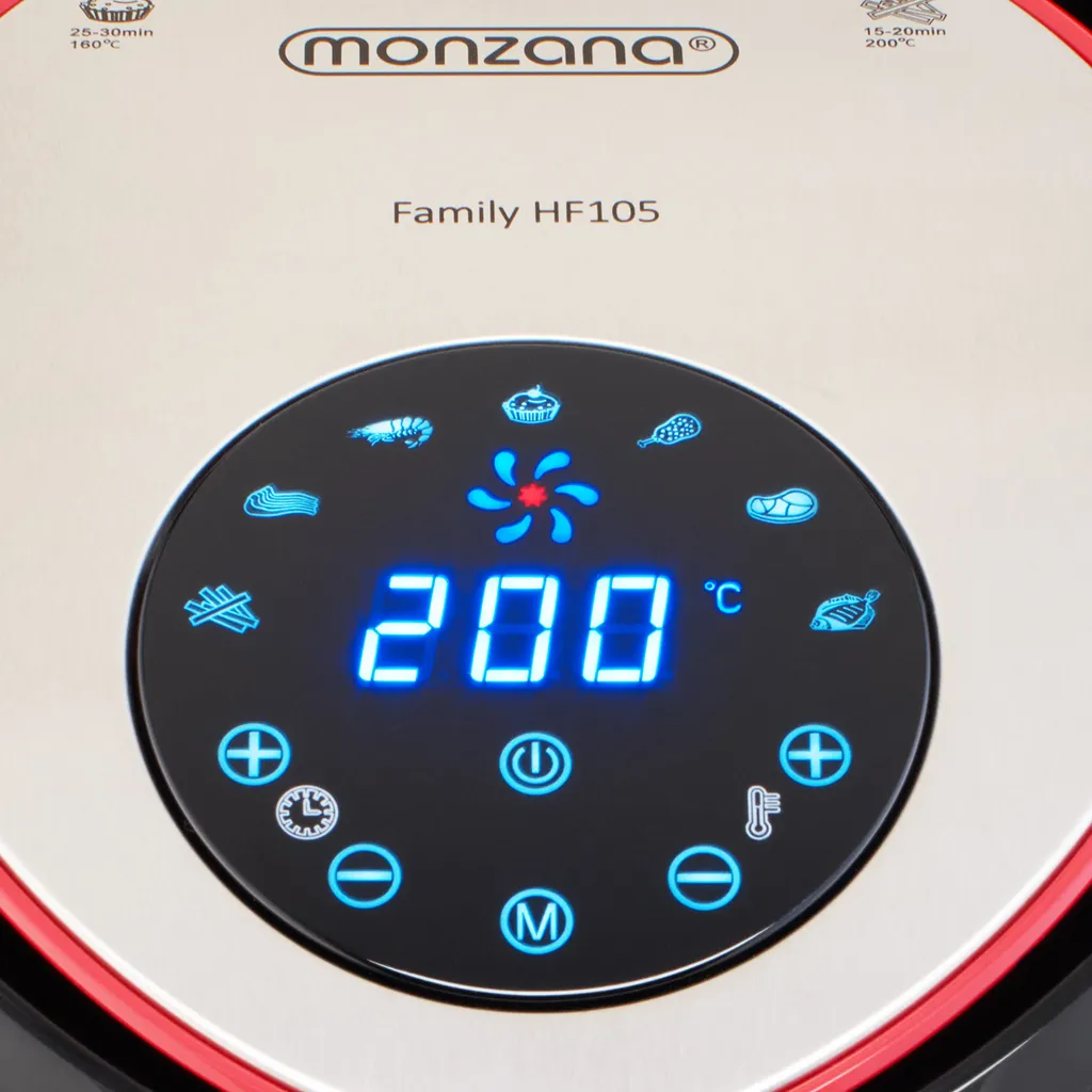 Monzana Heißluftfritteuse XXL Digitales Touch-Display 6,5L LED Mit Rezeptheft 1850W Küche Fritteuse Heißluftofen Schwarz 5 Monzana Heißluftfritteuse XXL Digitales Touch-Display 6,5L LED Mit Rezeptheft 1850W Küche Fritteuse Heißluftofen Schwarz – Bild 3