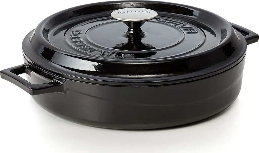LAVA Kochtopf Mit Deckel Aus Emailliertem Gusseisen Schwarz Mit 3,5 Liter 3 LAVA Kochtopf Mit Deckel Aus Emailliertem Gusseisen Schwarz Mit 3,5 Liter