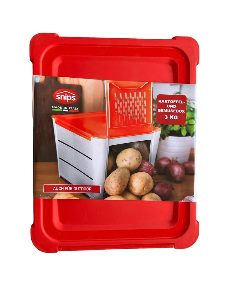 Snips Kartoffelbox / Gemüsebox 3 Kg.Kartoffelkiste, Vorratsbox LxBxH 25,3x20x17,4cm Rot-Weiß 3 Snips Kartoffelbox / Gemüsebox 3 Kg.Kartoffelkiste, Vorratsbox LxBxH 25,3x20x17,4cm Rot-Weiß