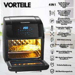 Steinborg 4-in1 Heißluftfritteuse | 12L | 1.500 W | Mit LED Touchscreen | 10 Automatische Programme | Inkl. Rezeptbuch Auf Deutsch | Frittieren, Backen, Grillen Oder Dörren | Aufwärmfunktion | Automatische Abschaltung | 18 Steinborg 4-in1 Heißluftfritteuse | 12L | 1.500 W | Mit LED Touchscreen | 10 Automatische Programme | Inkl. Rezeptbuch Auf Deutsch | Frittieren, Backen, Grillen Oder Dörren | Aufwärmfunktion | Automatische Abschaltung | -Kaufland Verkäufe cf6097eae3d34f18b6221a40412c609b