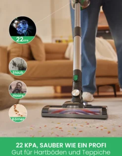 Akku Staubsauger Kabellos, Vactidy V8 Kabelloser Staubsauger Mit Abnehmbarem Akku, 22KPa Saugkraft Für Hartholzböden, Bis Zu 35min Laufzeit, Leichter Staubsauger Für Teppich- Und Tierhaarreinigung -Kaufland Verkäufe cf874766c50a98ca092f1ce0a65e2c0b