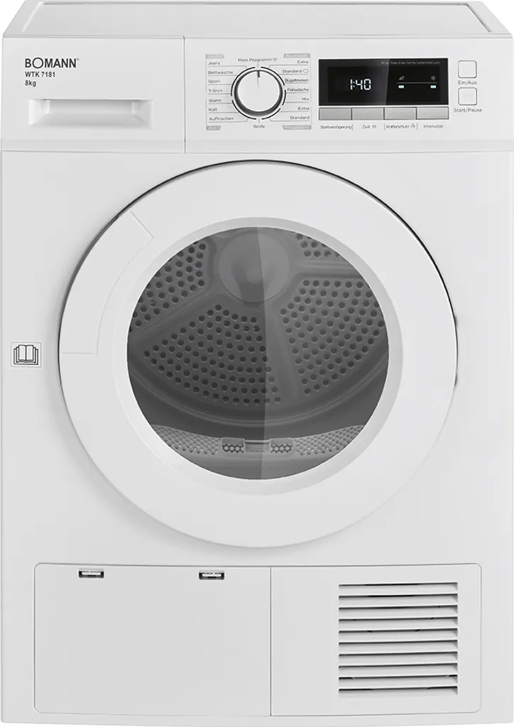 Bomann Kondens-Wäschetrockner WTK 7181 Weiß 8,0 KG B 3 Bomann Kondens-Wäschetrockner WTK 7181 Weiß 8,0 KG B