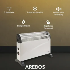 AREBOS Elektroheizer, Konvektor, 2000 Watt, Thermostat, Frostwächter-Funktion , Mit Standfüßen Oder Zur Wandmontage, Elektrische Konvektorheizung(Standard) -Kaufland Verkäufe d03f835d7e9e19540e8133f245d23e98