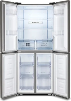 Hisense RQ515N4AC2 Cross Door Kühl-Gefrierkombination - NoFrostPlus - Multi Air Flow - SuperCool - Langlebiger Inverter - LED Display - Nettofassungsvermögen 427 L: Kühlteil 265 L / Gefrierteil 129 L - Super Cool - Edelstahl – Optik -Kaufland Verkäufe d09bda1910e7ba72c77cfc3dee70f99e