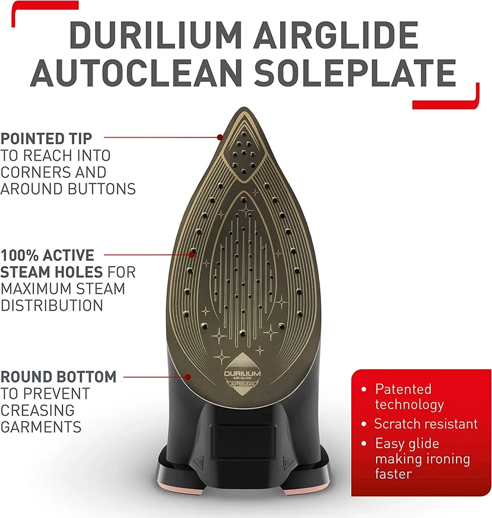 Tefal Ultimate Pure FV9845 Dampfbgeleisen (Dampfbgeleisen, Durilium Autoclean Soleplate, 3 M, 260 G/min, Schwarz, Kupfer, 60 G/min) 10 Tefal Ultimate Pure FV9845 Dampfbgeleisen (Dampfbgeleisen, Durilium Autoclean Soleplate, 3 M, 260 G/min, Schwarz, Kupfer, 60 G/min) – Bild 8