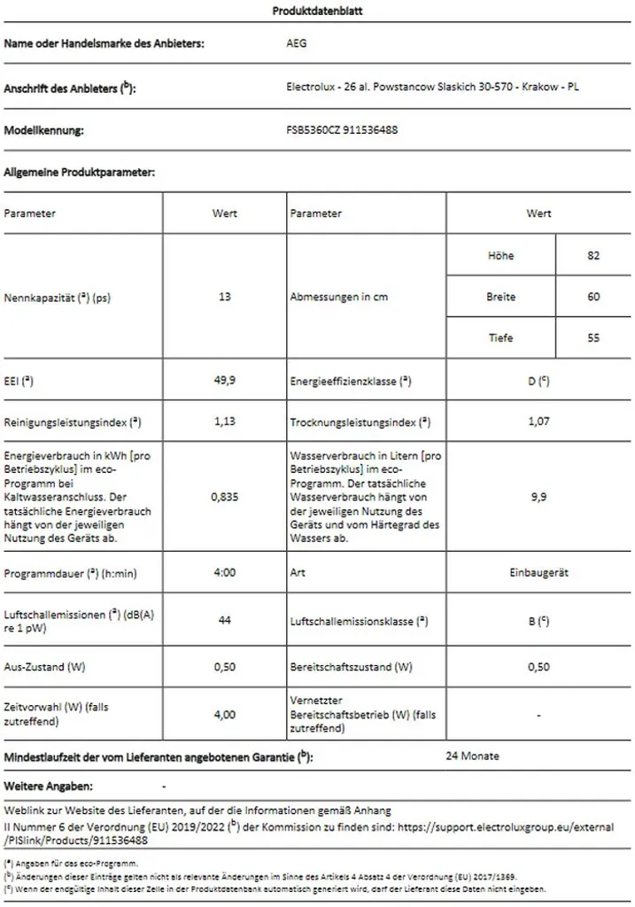 AEG - FSB5360CZ - Vollintegrierbarer Geschirrspüler - 60 Cm 8 AEG - FSB5360CZ - Vollintegrierbarer Geschirrspüler - 60 Cm – Bild 6