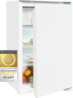 Exquisit Einbaukühlschrank EKS131-3-040F | Einbaugerät | Schlepptürmontage | 118 L Volumen | Weiß