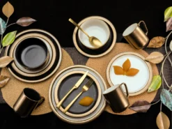 CreaTable 23592 Kombiservice Modern Industrial Für 4 Personen, Steinzeug, Schwarz/gold (1 Set, 16-teilig) -Kaufland Verkäufe d22a1d50bca2edf61b5f287b53125c29